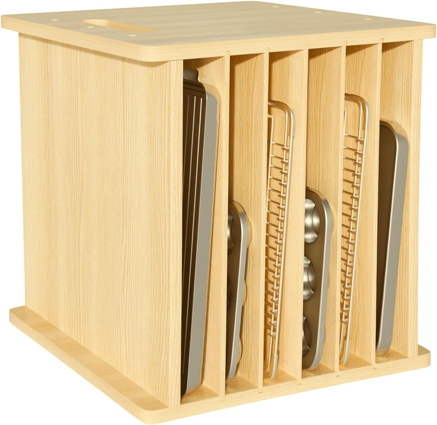 Wooden Bakeware Tray Divider O - огляд і ціна Kitchen Cabinet Baking Sheet Organizer