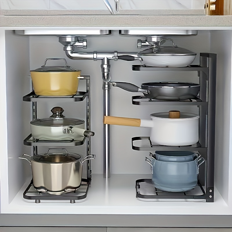 Adjustable Pot Rack Organizer, - огляд і ціна Kitchen Baking Pan Organizer