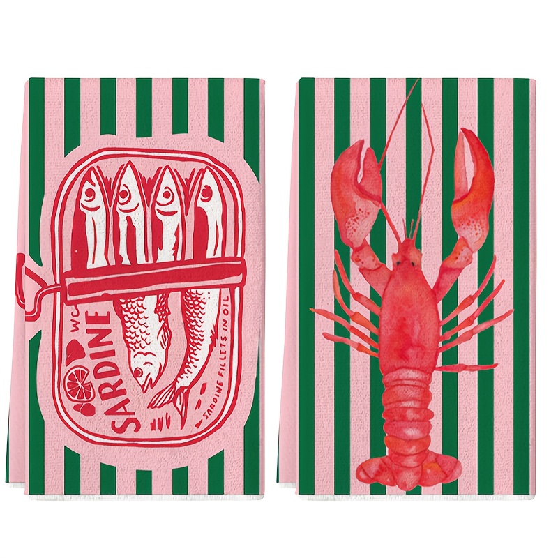2Pcs, American Retro Striped S - огляд і ціна Kitchen Baking Cloth