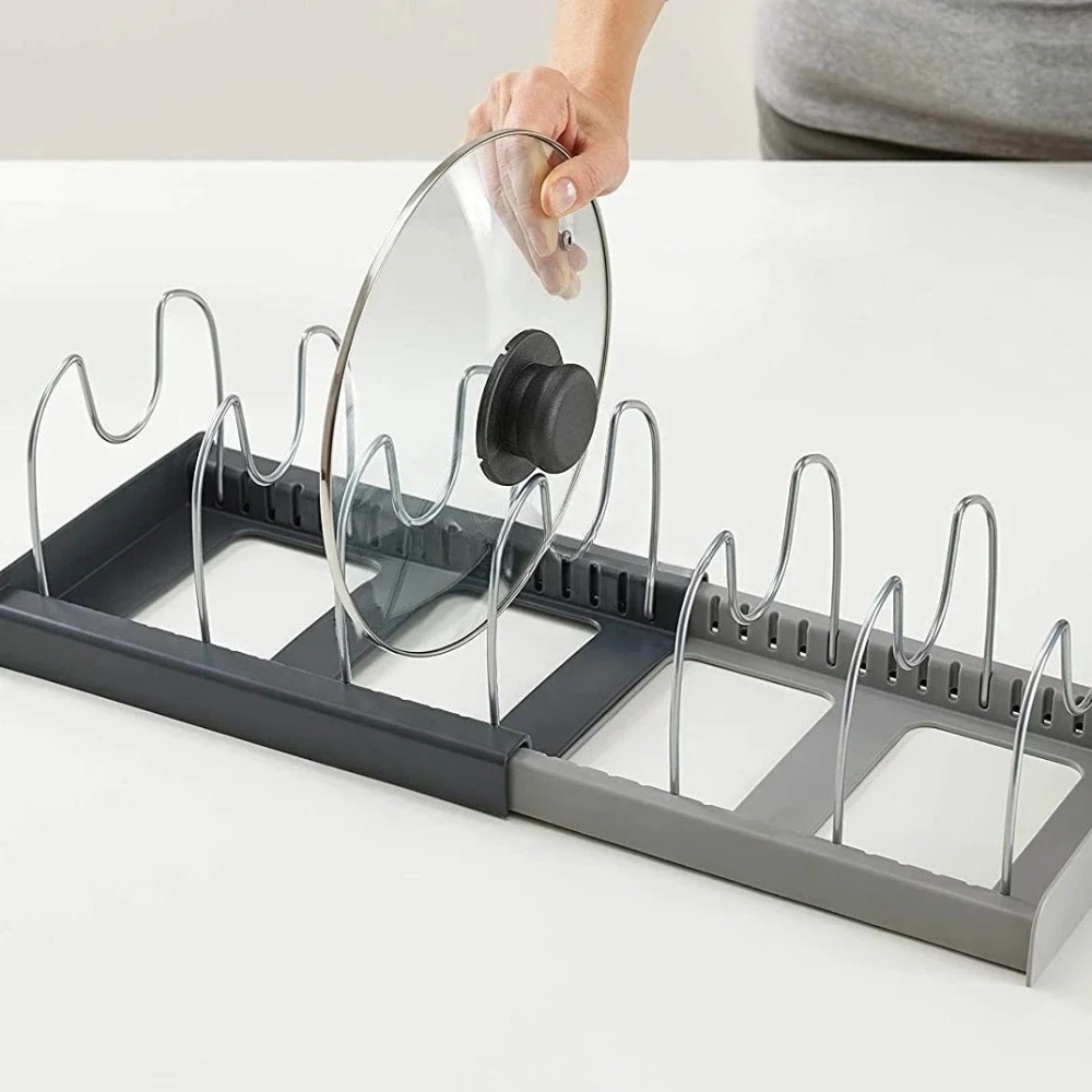 7-grid Telescopic Pot Rack,Pan - огляд і ціна Kitchen Baking Pan Organizer