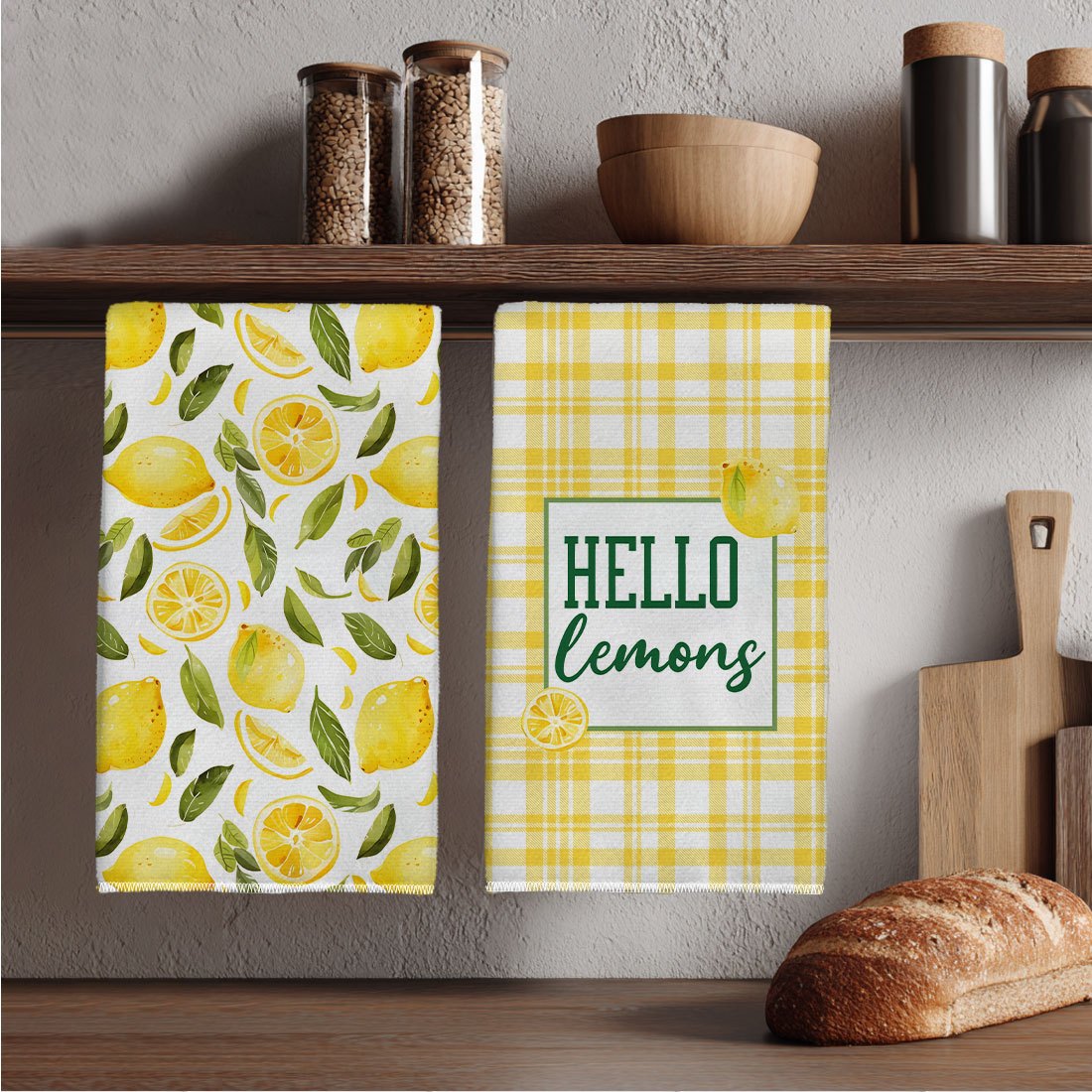 2Pcs, Yellow and White Checker - огляд і ціна Kitchen Baking Necessities