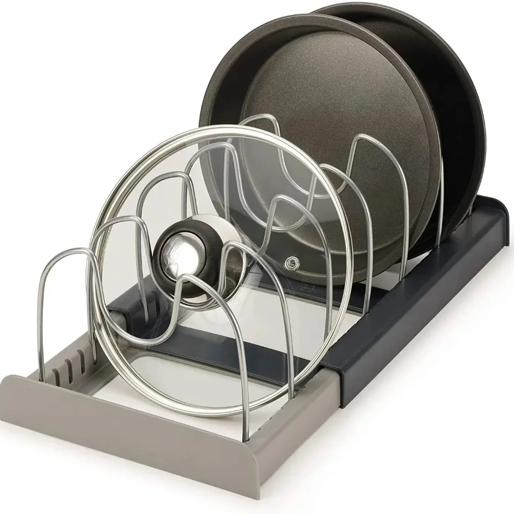 1Pc 7-grid Telescopic Pot Rack - огляд і ціна Kitchen Baking Pan Organizer