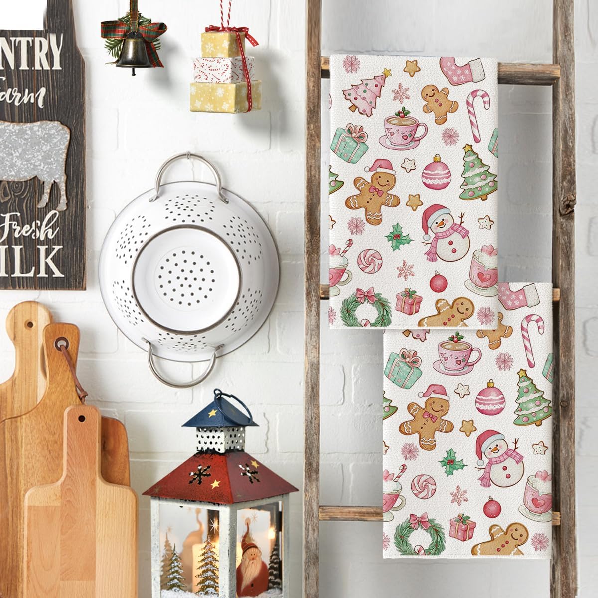 2Pcs, Pink Snowman Christmas T - огляд і ціна Kitchen Baking Necessities